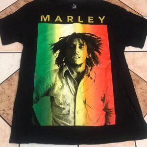 Bob Marley colorful black T-shirt unisex size medium